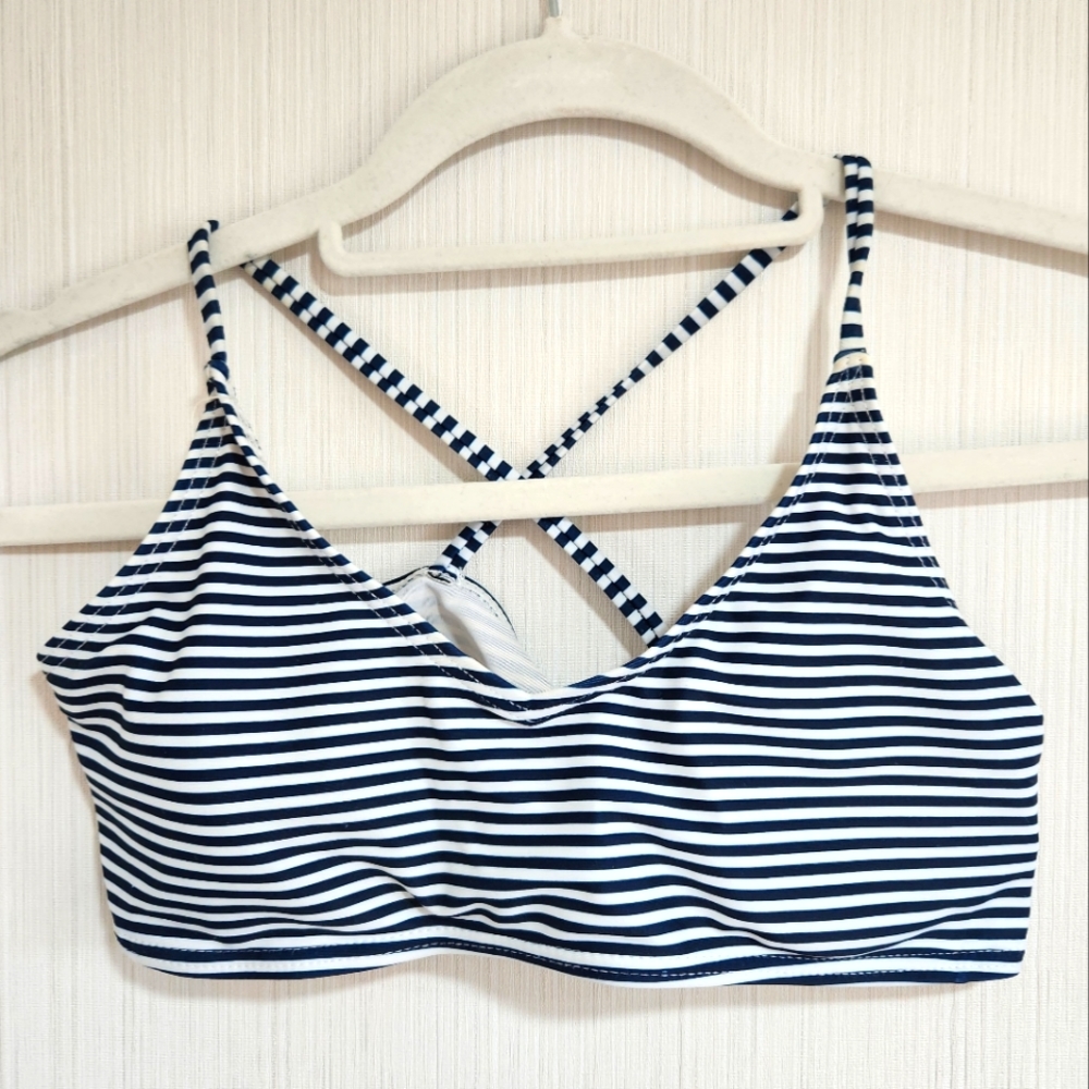 Striped bikini bathing suit top